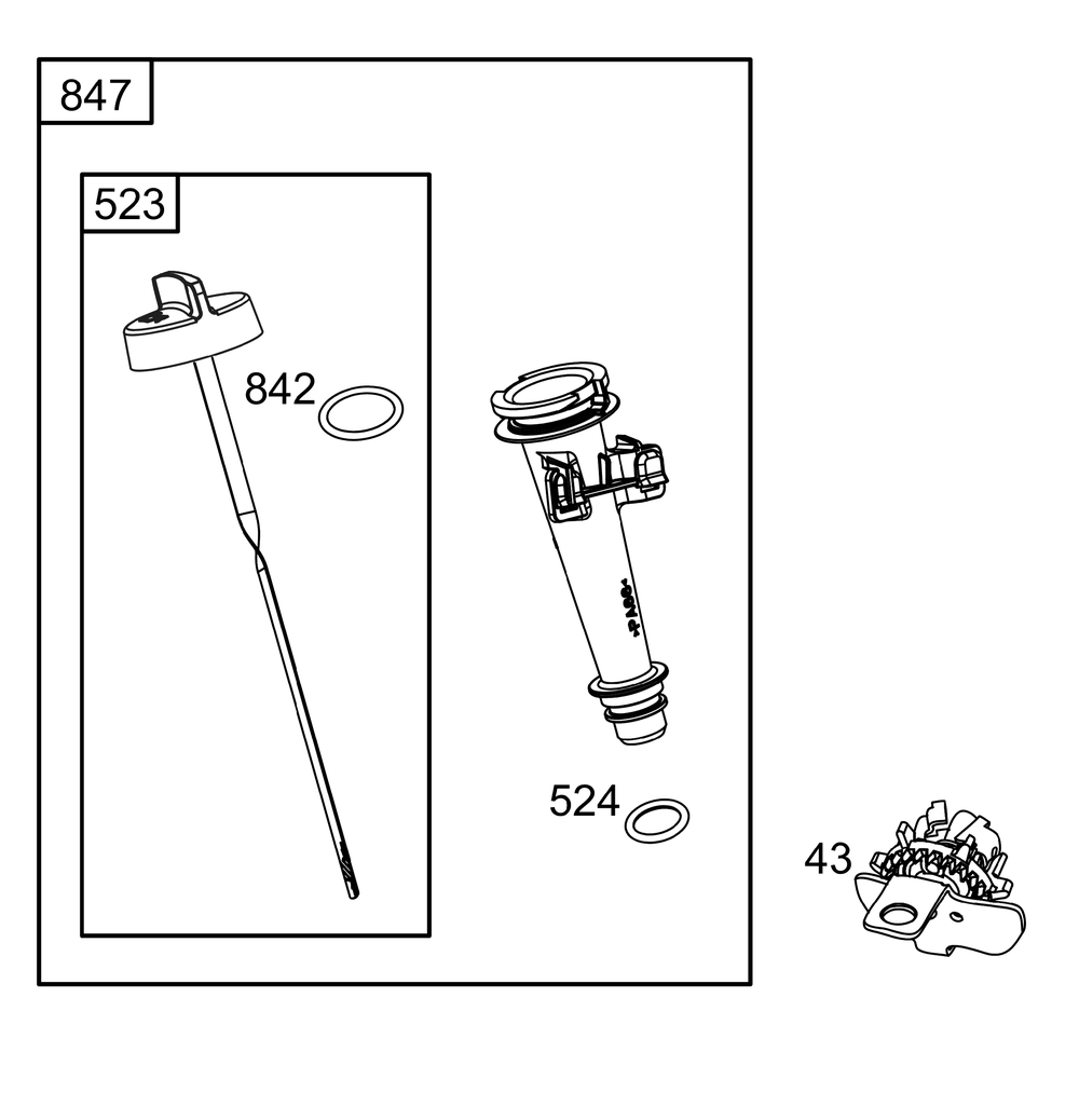 Lubrication Group Diagram and Parts List for 08P602-0029-H5 020000 - 09Z999 Briggs and Stratton Engine